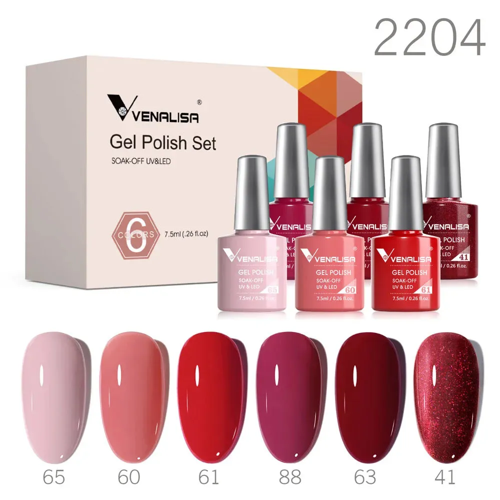 Venalisa Branded Kit Gel Nail Polish 6/12pcs/lot x7.5ml Semi Permanent Neon Color New Learner Soak Off UV LED Nails Varnish Set