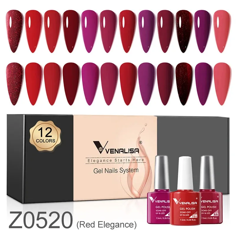 Venalisa Branded Kit Gel Nail Polish 6/12pcs/lot x7.5ml Semi Permanent Neon Color New Learner Soak Off UV LED Nails Varnish Set