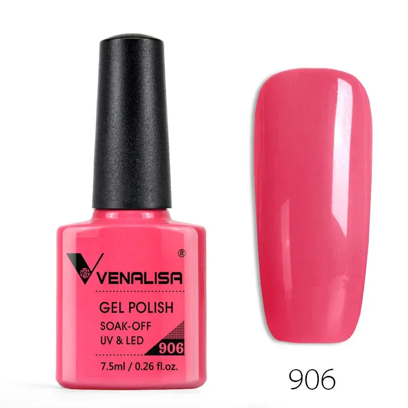Venalisa Hot Sell Soak Off UV LED Gel 60 Colors 7.5ml Super Shinning Nail Gel Polish Lacquer Full Coverage Pure Color Series