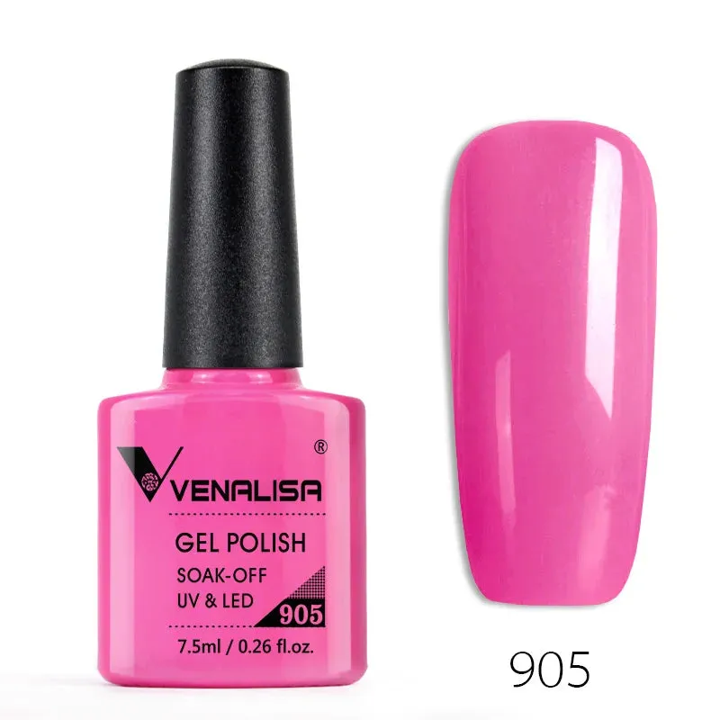 Venalisa Hot Sell Soak Off UV LED Gel 60 Colors 7.5ml Super Shinning Nail Gel Polish Lacquer Full Coverage Pure Color Series