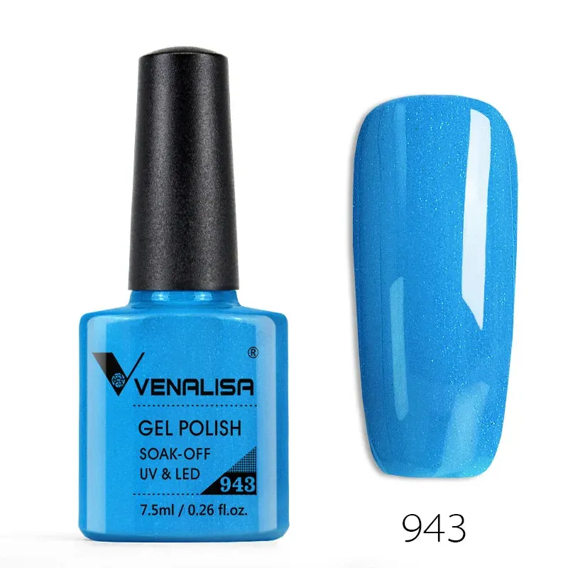 Venalisa Hot Sell Soak Off UV LED Gel 60 Colors 7.5ml Super Shinning Nail Gel Polish Lacquer Full Coverage Pure Color Series