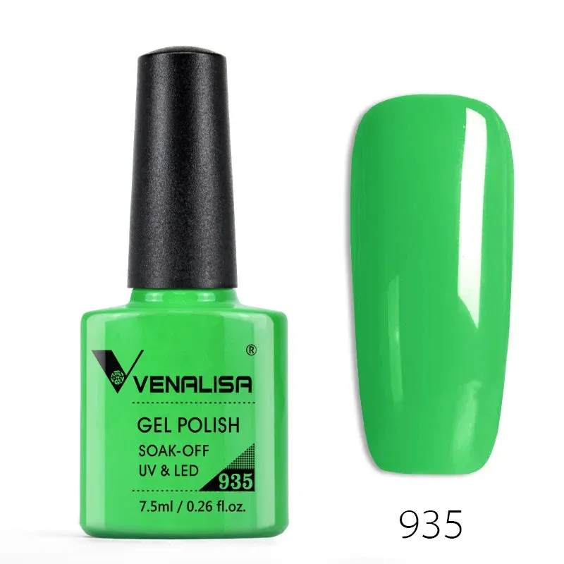 Venalisa Hot Sell Soak Off UV LED Gel 60 Colors 7.5ml Super Shinning Nail Gel Polish Lacquer Full Coverage Pure Color Series