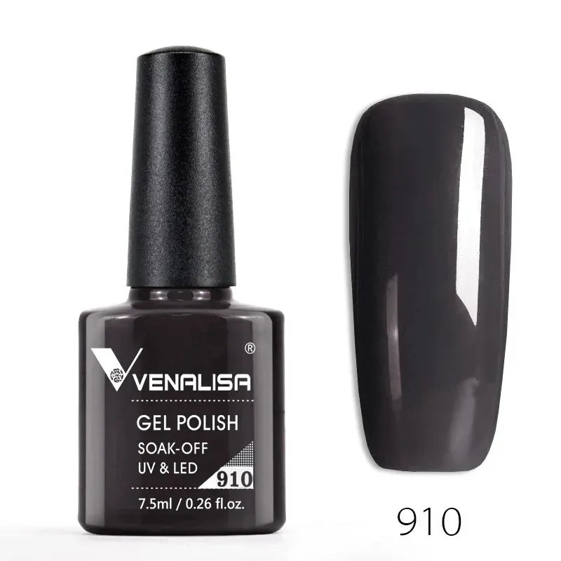 Venalisa Hot Sell Soak Off UV LED Gel 60 Colors 7.5ml Super Shinning Nail Gel Polish Lacquer Full Coverage Pure Color Series