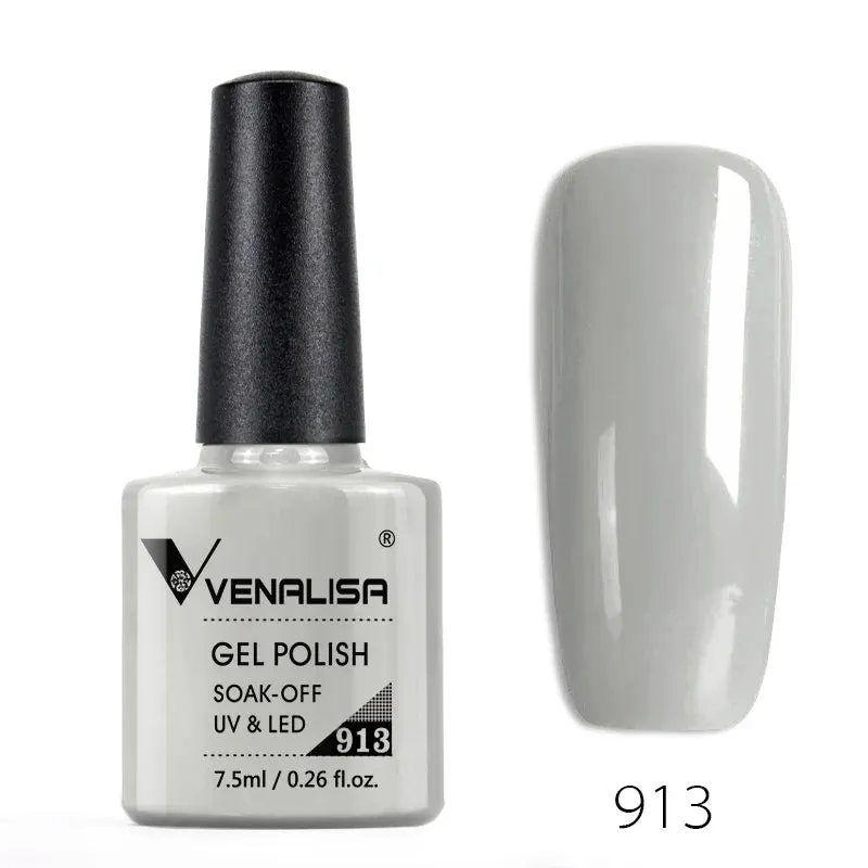 Venalisa Hot Sell Soak Off UV LED Gel 60 Colors 7.5ml Super Shinning Nail Gel Polish Lacquer Full Coverage Pure Color Series