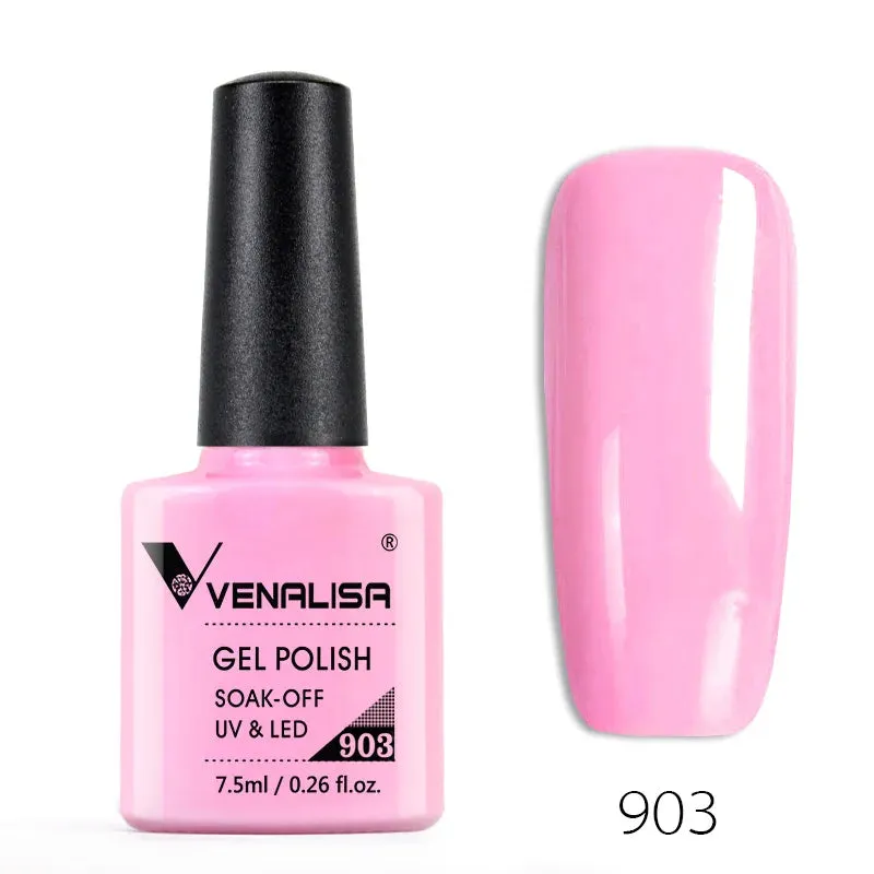 Venalisa Hot Sell Soak Off UV LED Gel 60 Colors 7.5ml Super Shinning Nail Gel Polish Lacquer Full Coverage Pure Color Series