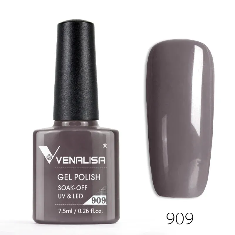 Venalisa Hot Sell Soak Off UV LED Gel 60 Colors 7.5ml Super Shinning Nail Gel Polish Lacquer Full Coverage Pure Color Series