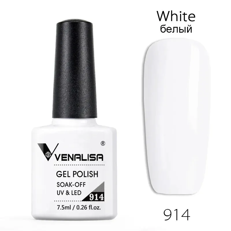 Venalisa Hot Sell Soak Off UV LED Gel 60 Colors 7.5ml Super Shinning Nail Gel Polish Lacquer Full Coverage Pure Color Series