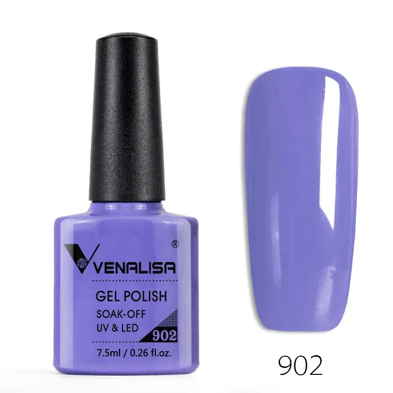 Venalisa Hot Sell Soak Off UV LED Gel 60 Colors 7.5ml Super Shinning Nail Gel Polish Lacquer Full Coverage Pure Color Series