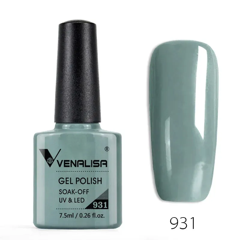 Venalisa Hot Sell Soak Off UV LED Gel 60 Colors 7.5ml Super Shinning Nail Gel Polish Lacquer Full Coverage Pure Color Series