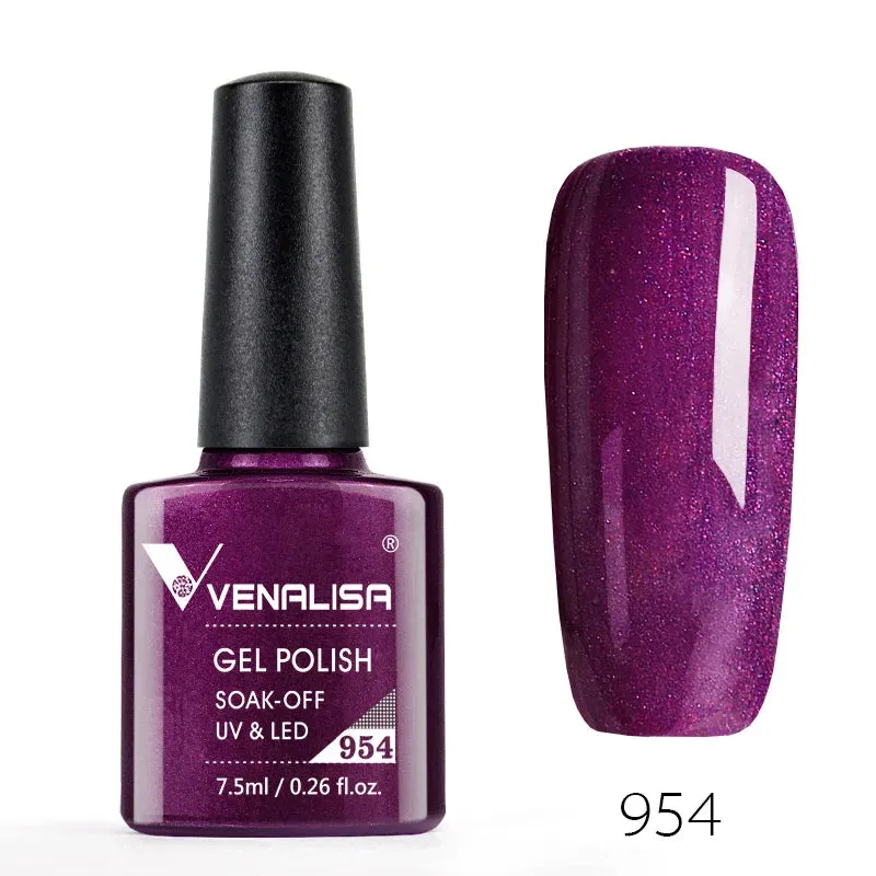 Venalisa Hot Sell Soak Off UV LED Gel 60 Colors 7.5ml Super Shinning Nail Gel Polish Lacquer Full Coverage Pure Color Series