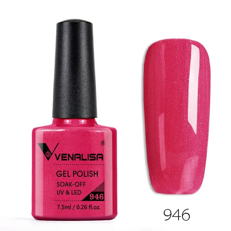 Venalisa Hot Sell Soak Off UV LED Gel 60 Colors 7.5ml Super Shinning Nail Gel Polish Lacquer Full Coverage Pure Color Series