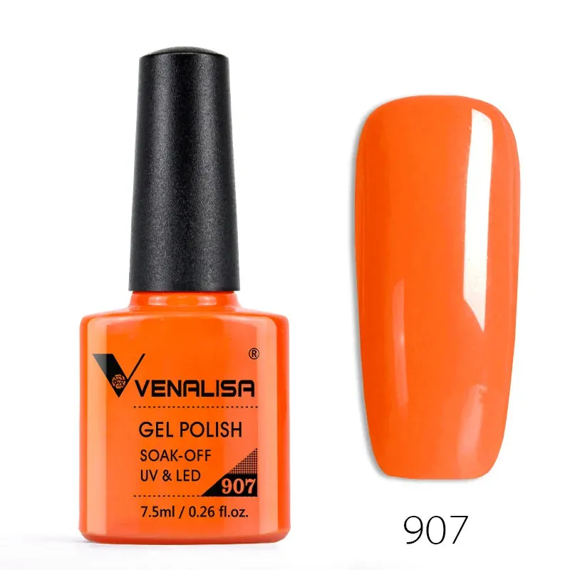 Venalisa Hot Sell Soak Off UV LED Gel 60 Colors 7.5ml Super Shinning Nail Gel Polish Lacquer Full Coverage Pure Color Series
