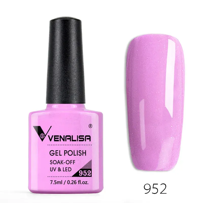 Venalisa Hot Sell Soak Off UV LED Gel 60 Colors 7.5ml Super Shinning Nail Gel Polish Lacquer Full Coverage Pure Color Series