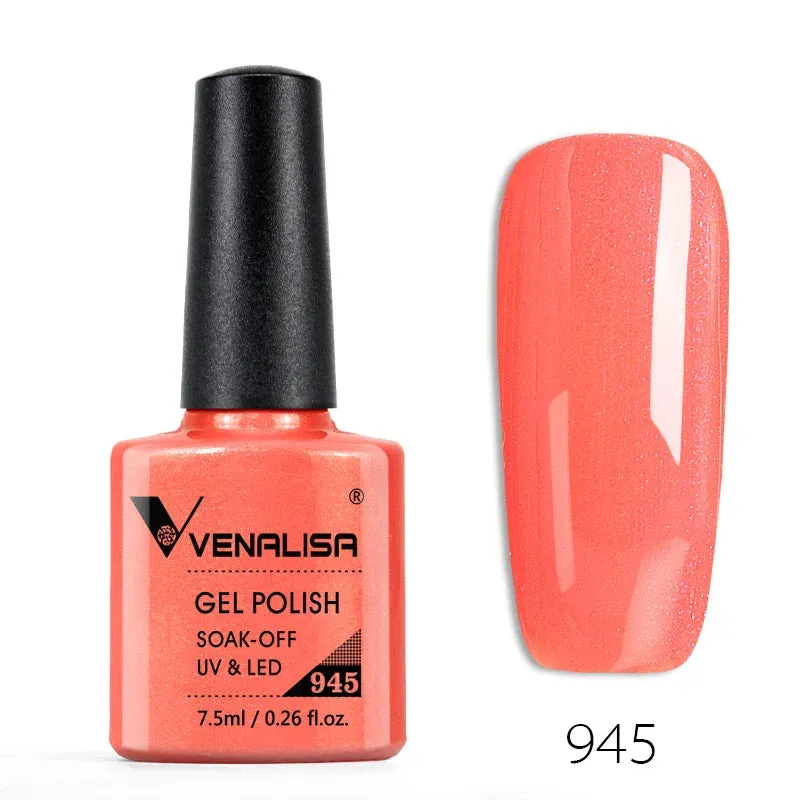 Venalisa Hot Sell Soak Off UV LED Gel 60 Colors 7.5ml Super Shinning Nail Gel Polish Lacquer Full Coverage Pure Color Series