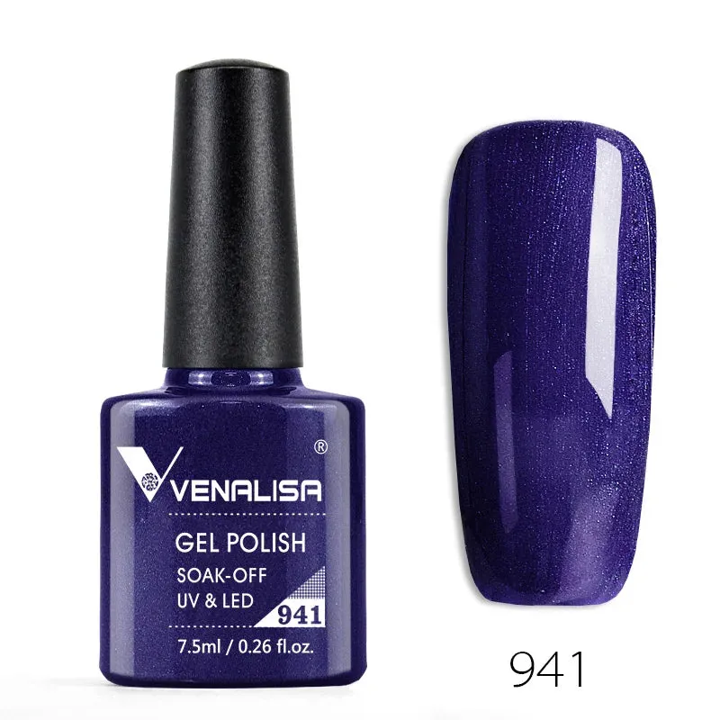 Venalisa Hot Sell Soak Off UV LED Gel 60 Colors 7.5ml Super Shinning Nail Gel Polish Lacquer Full Coverage Pure Color Series