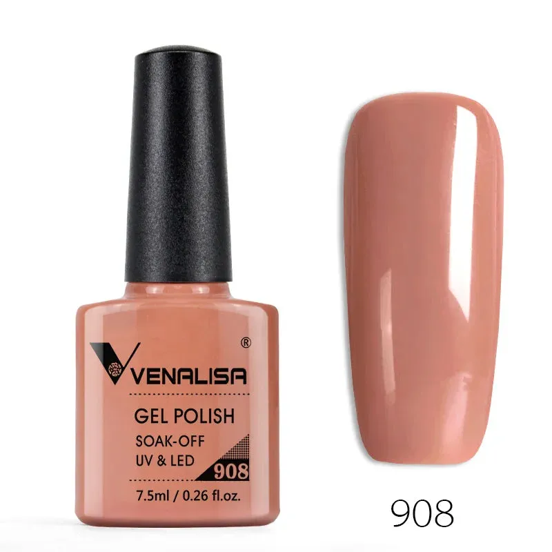 Venalisa Nail Enamel Gel Polish 7.5ml Base Coat No Wipe Long Wear Top Coat Full Coverage Color Nail Polish Lacquer Varnish