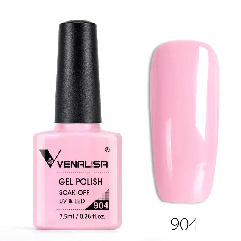 Venalisa Nail Enamel Gel Polish 7.5ml Base Coat No Wipe Long Wear Top Coat Full Coverage Color Nail Polish Lacquer Varnish