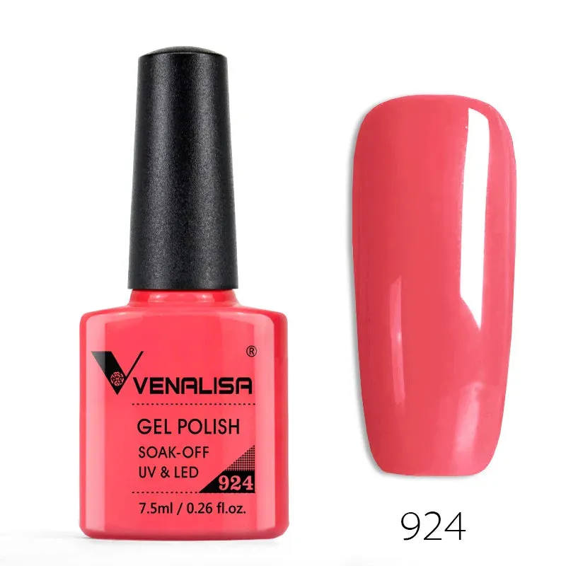 Venalisa Nail Enamel Gel Polish 7.5ml Base Coat No Wipe Long Wear Top Coat Full Coverage Color Nail Polish Lacquer Varnish