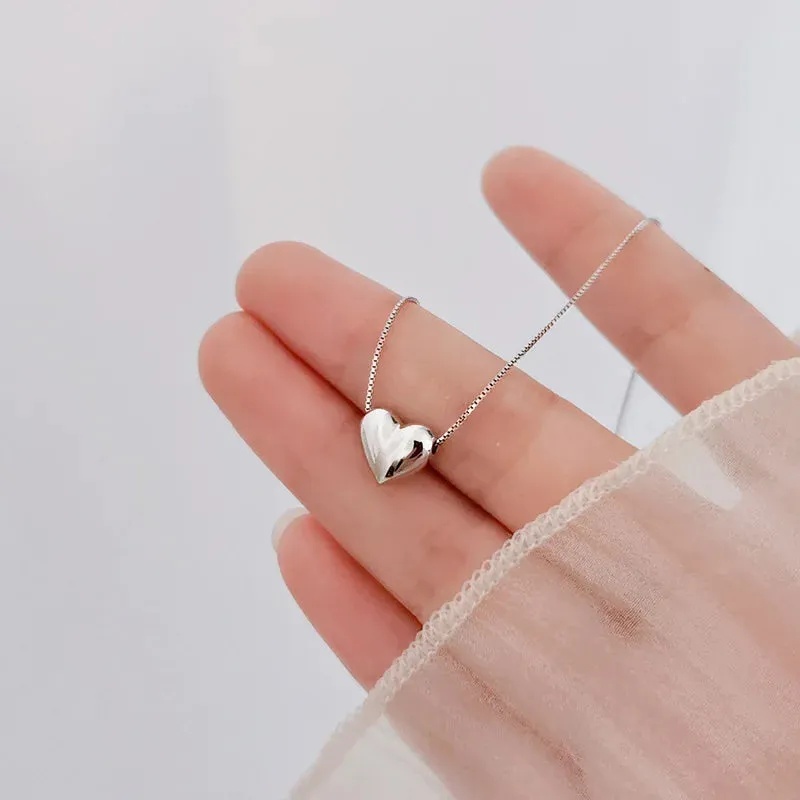 Winoneday Tiny Heart Choker Necklace for Women Silver Color Smalll Love Necklace Pendant on Neck Bohemian Necklace Jewelry