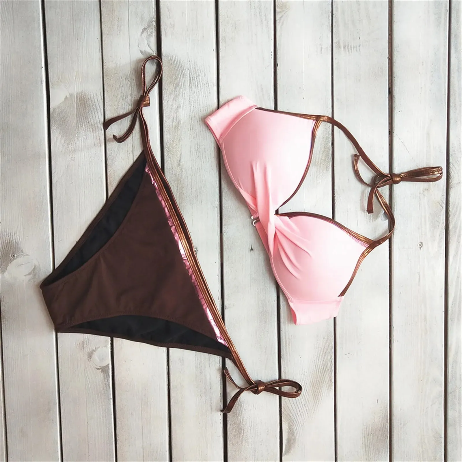Women Two Piece Swimsuit Bikini Soild Print Split Sets Plus Size Beachwear Bathing Suit Swimwear ????? 2023 ???