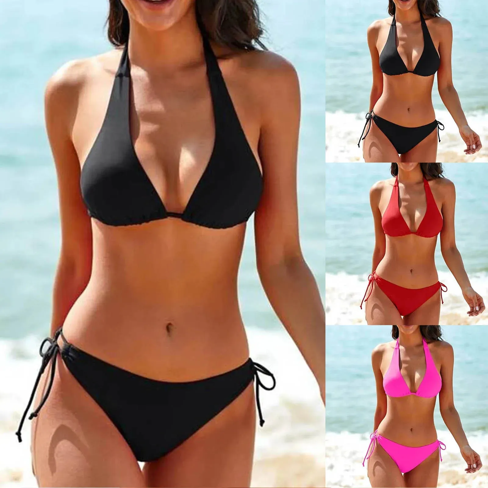 Women's Fashion Separate Sexy Bikini With Bra Pads No Steel Bra Swimsuit bikinis set 2024 women swimwear