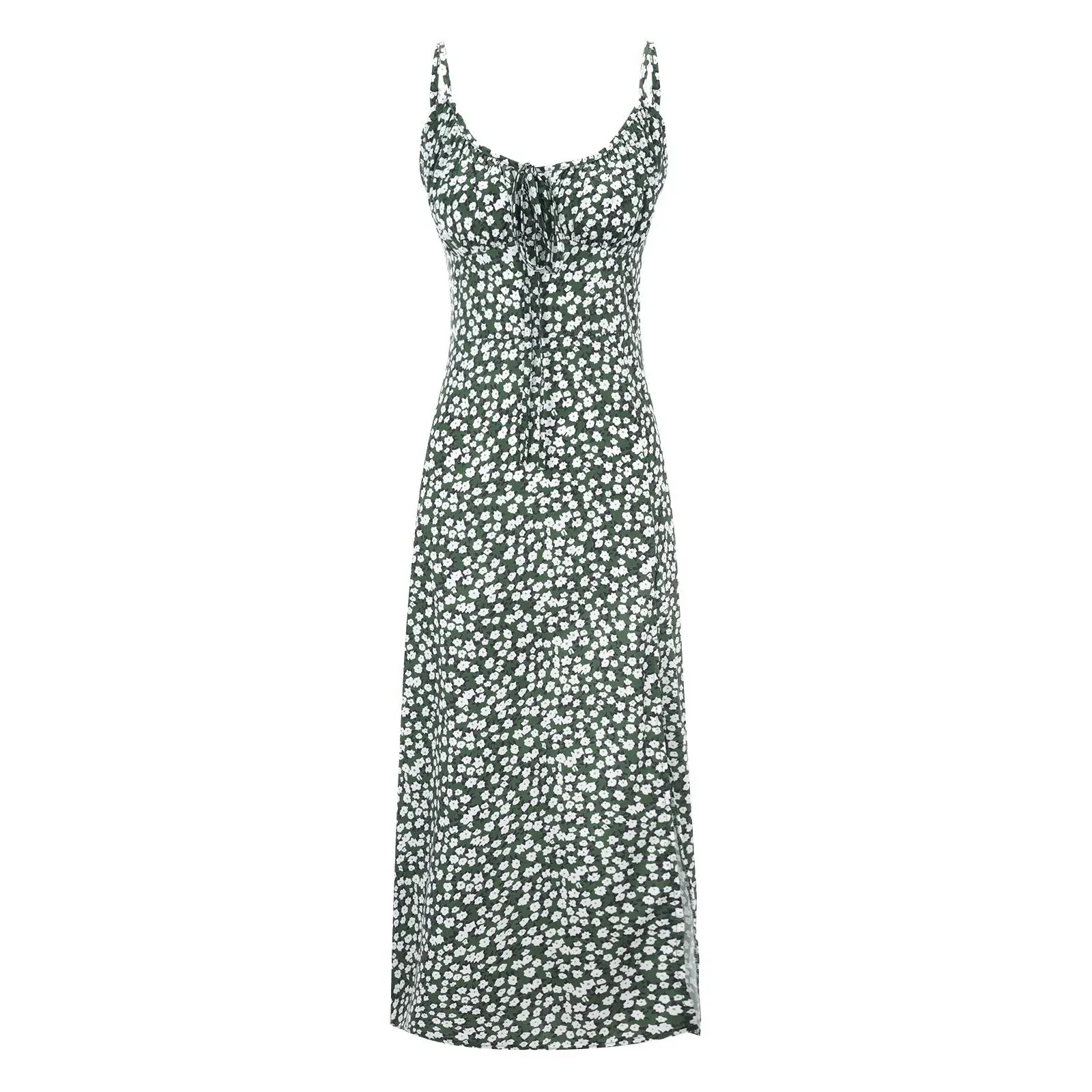 Womens Floral Sexy Slip Sundress V Neck Floral Summer Casual Backless Swing Dress Elegant Careful Machine Slit Casual Dresses