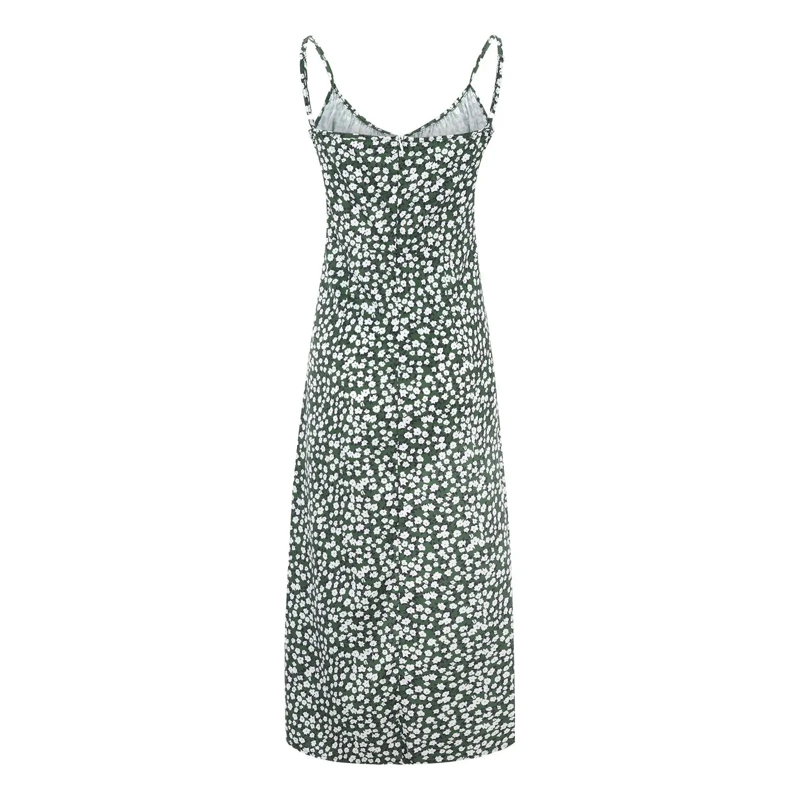 Womens Floral Sexy Slip Sundress V Neck Floral Summer Casual Backless Swing Dress Elegant Careful Machine Slit Casual Dresses