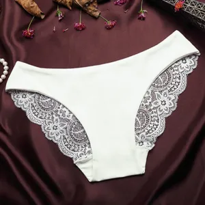 Women's Sexy Lace Panties Seamless Cotton Breathable Panty  Briefs Plus Size Girl Brand Underwear