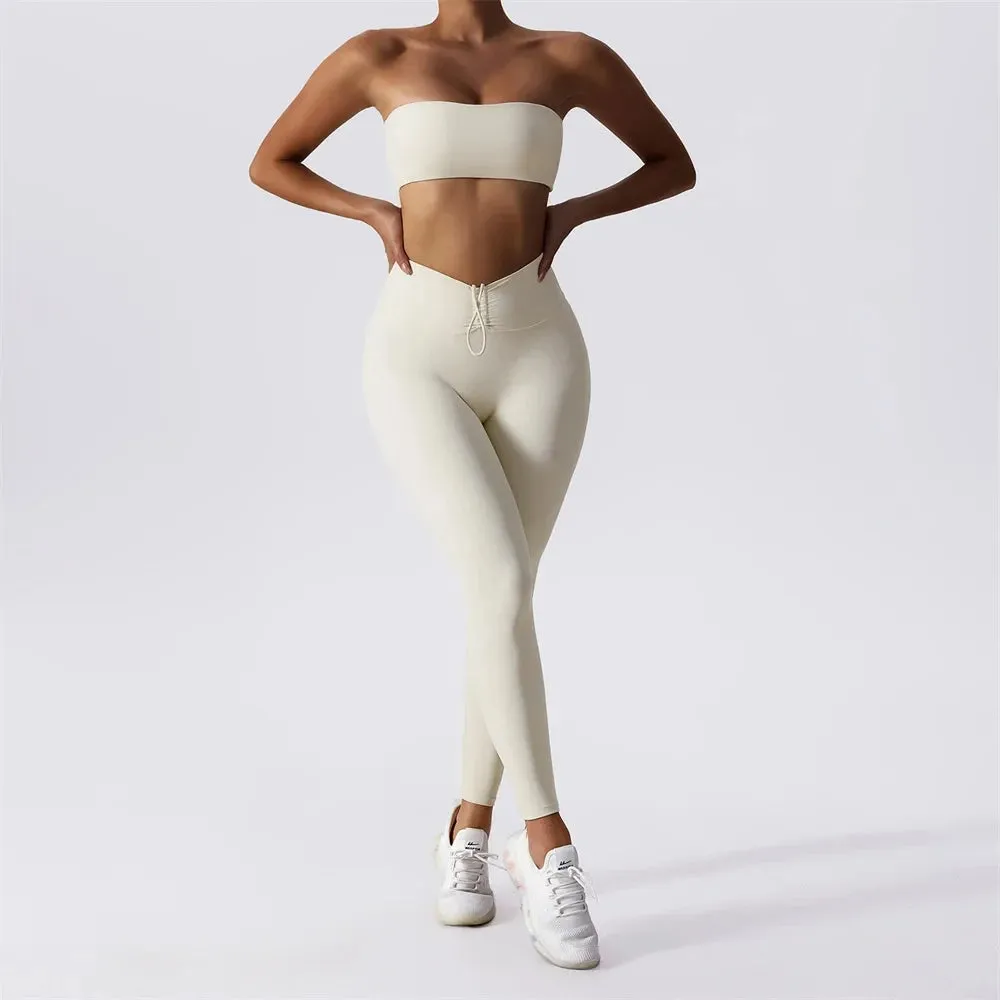Yoga Set 2 Piece High Waist Leggings Sports Bra Women's Tracksuit Gym Workout Push Up Running Clothes Sportswear Fitness Suit