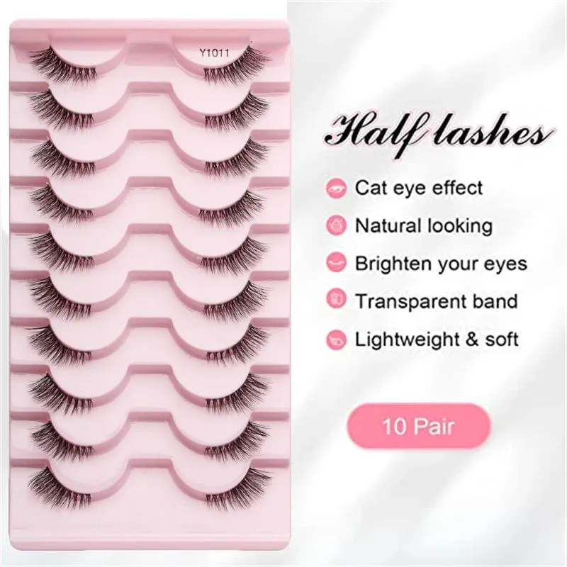 YSDO Half Eyelashes 3/5/10 Half Lashes Soft Natural Cat Eye Lashes Makeup Tool Extension Fluffy Faux Cils maquiagem Half Lashes
